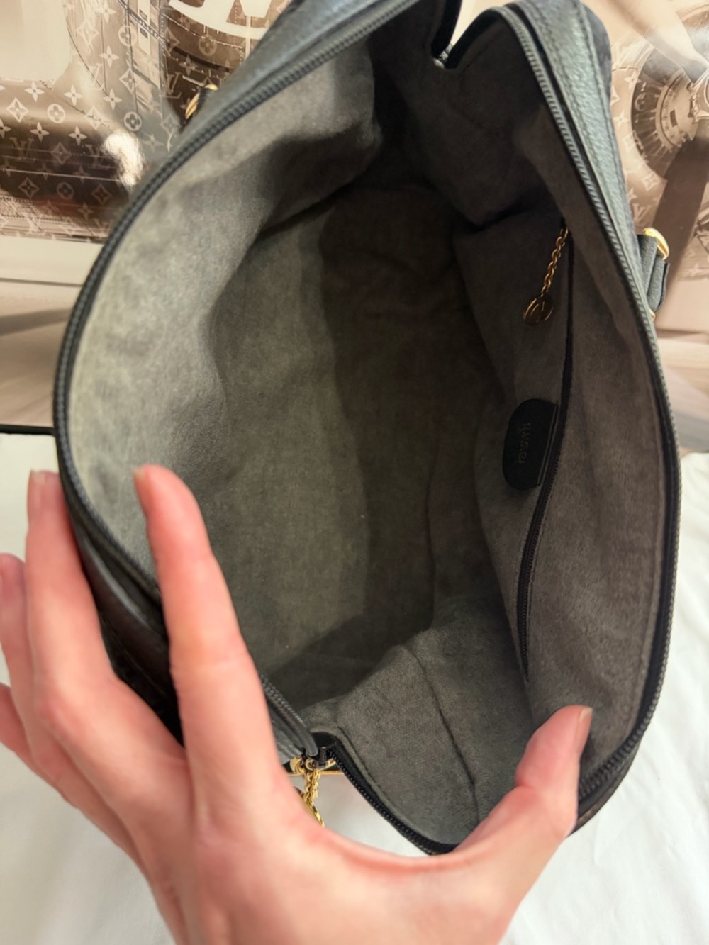 Vintage GUCCI Black Monogram Boston Bag - Picture 11 of 13